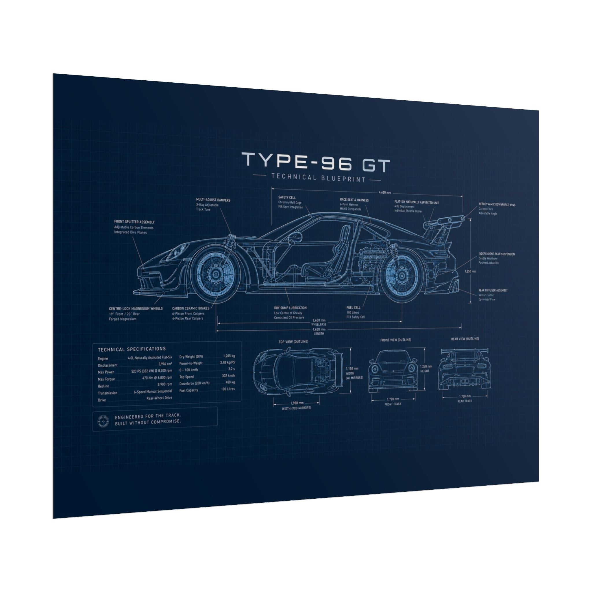 The German Perfectionist – Blueprint Poster
