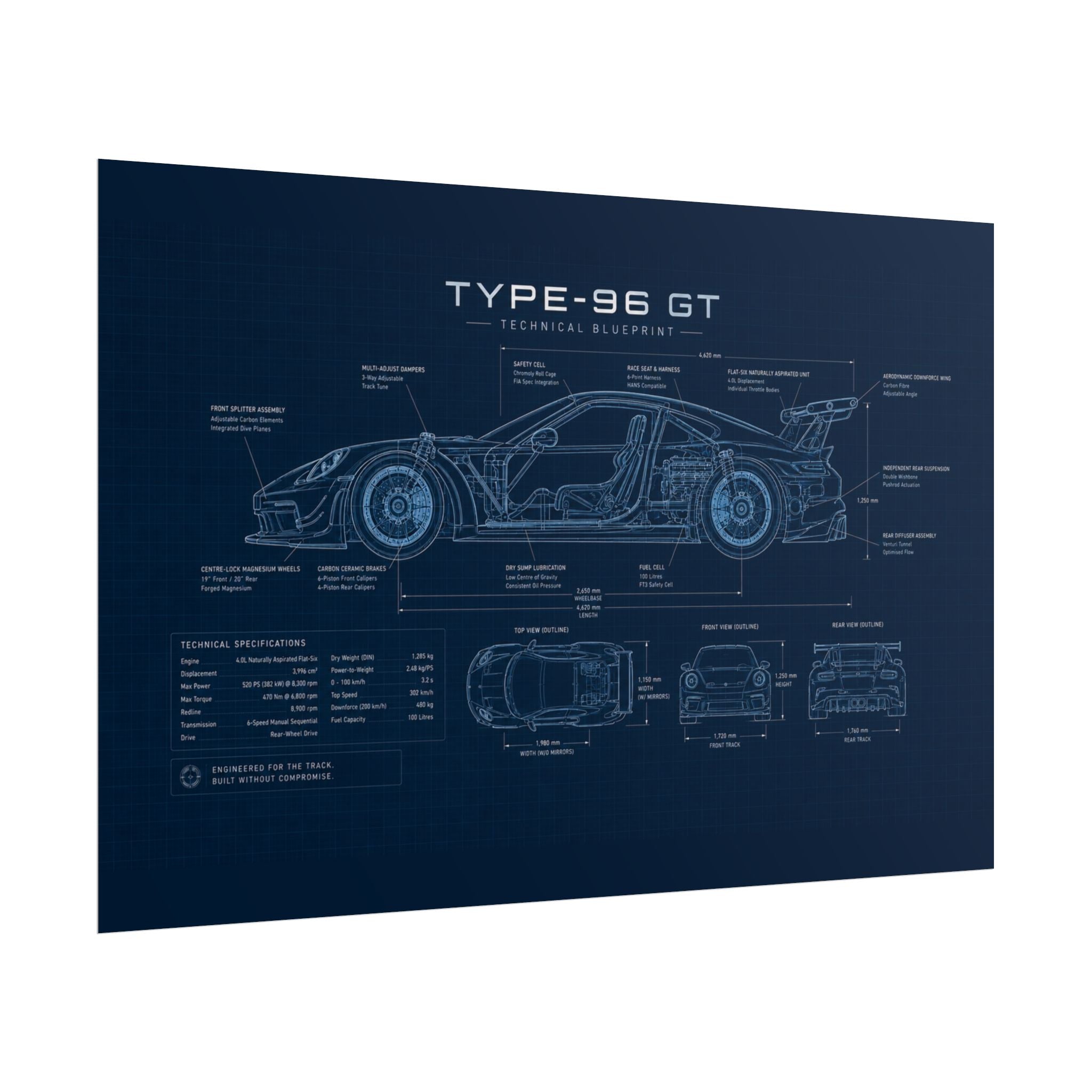 The German Perfectionist – Blueprint Poster