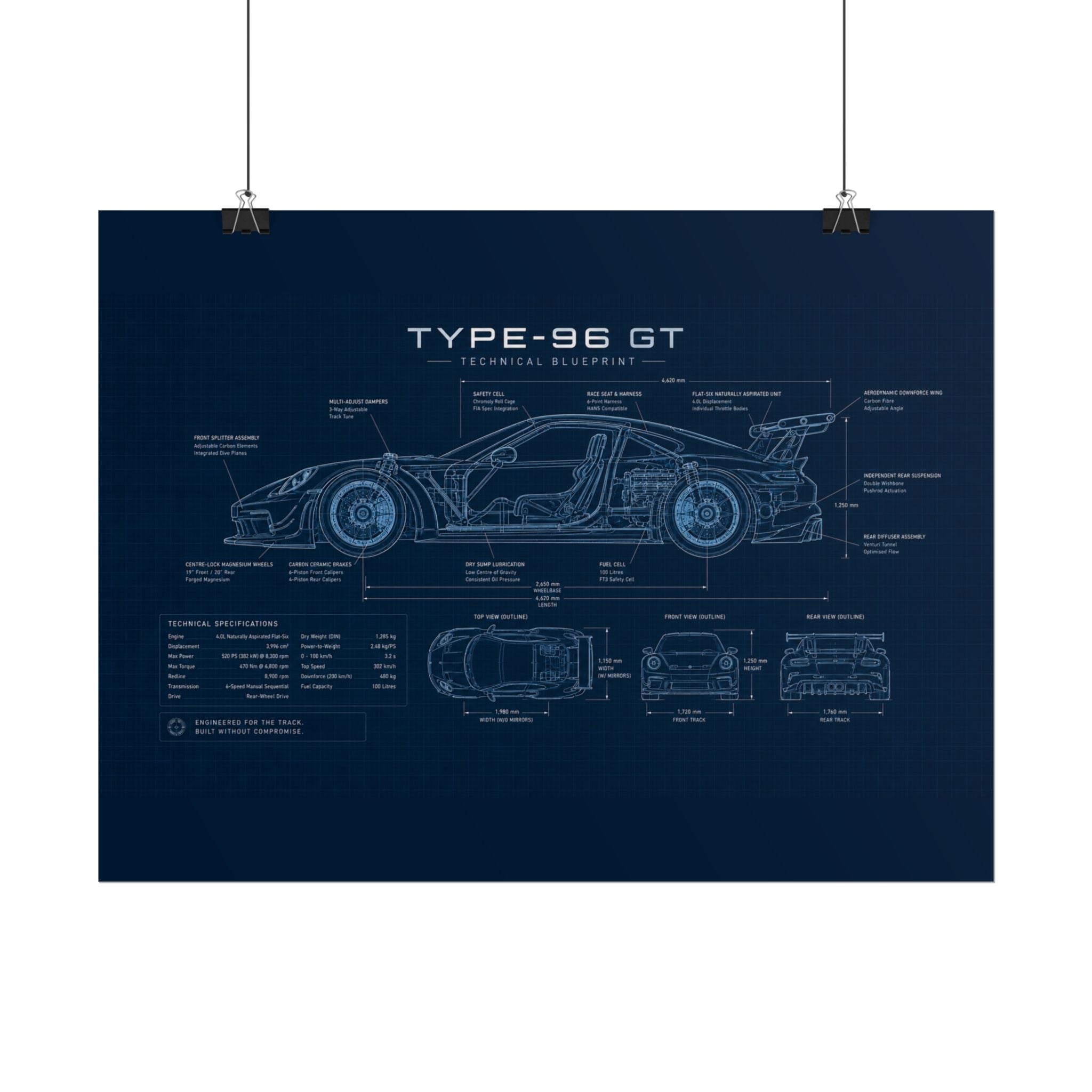 The German Perfectionist – Blueprint Poster