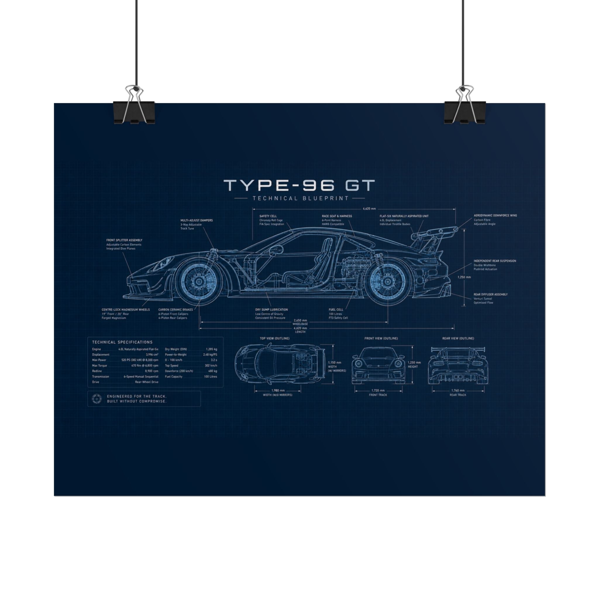 The German Perfectionist – Blueprint Poster