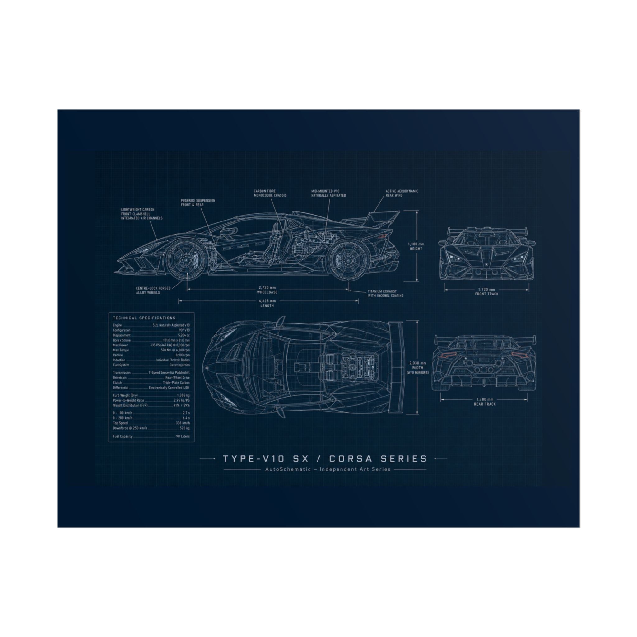 The Italian Stallion – Blueprint Poster