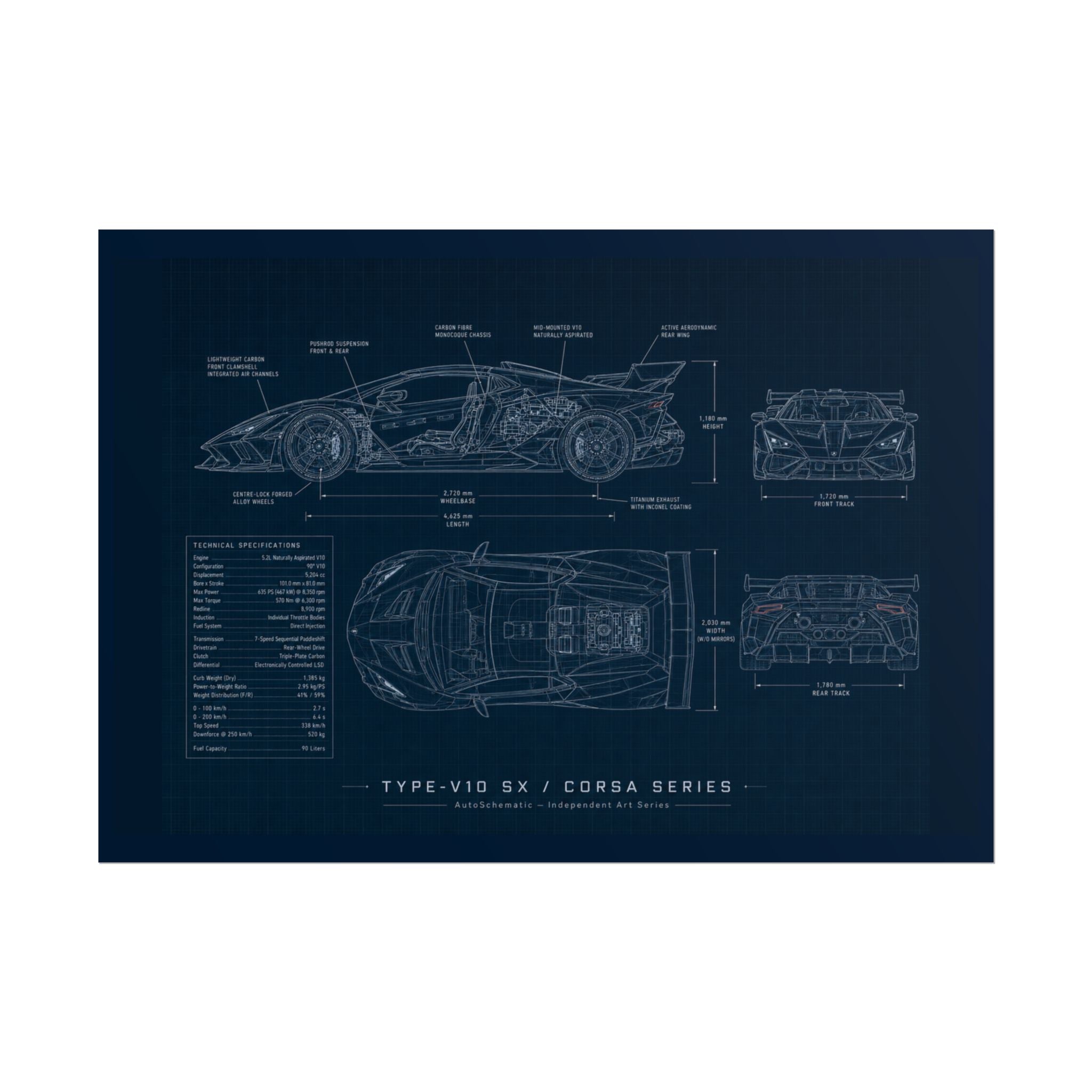 The Italian Stallion – Blueprint Poster