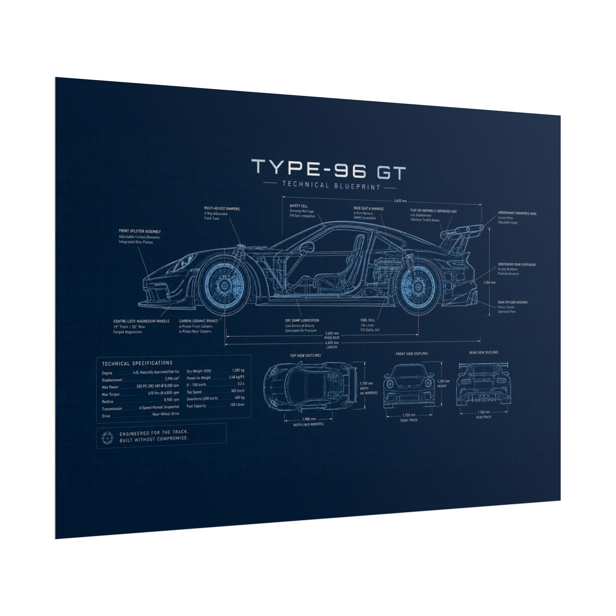 The German Perfectionist – Blueprint Poster