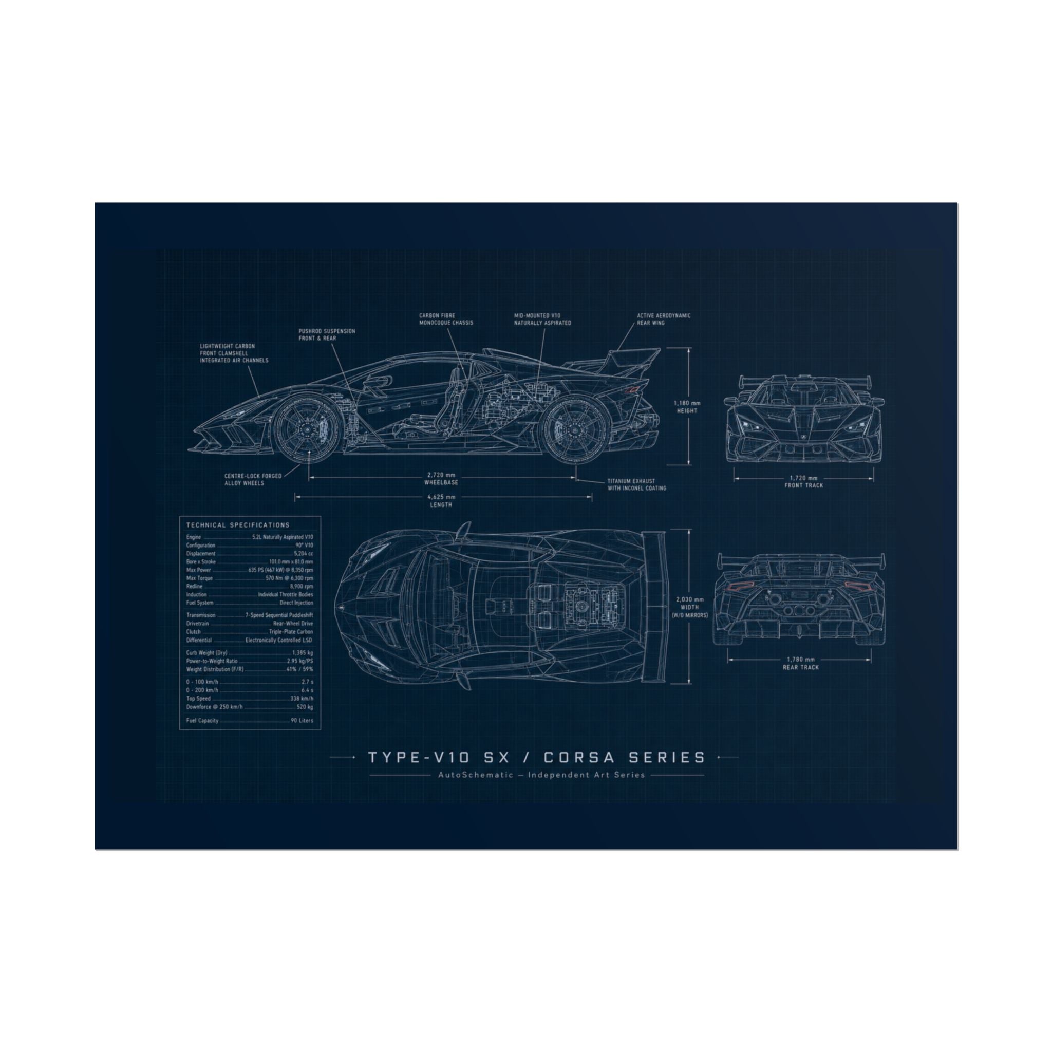 The Italian Stallion – Blueprint Poster