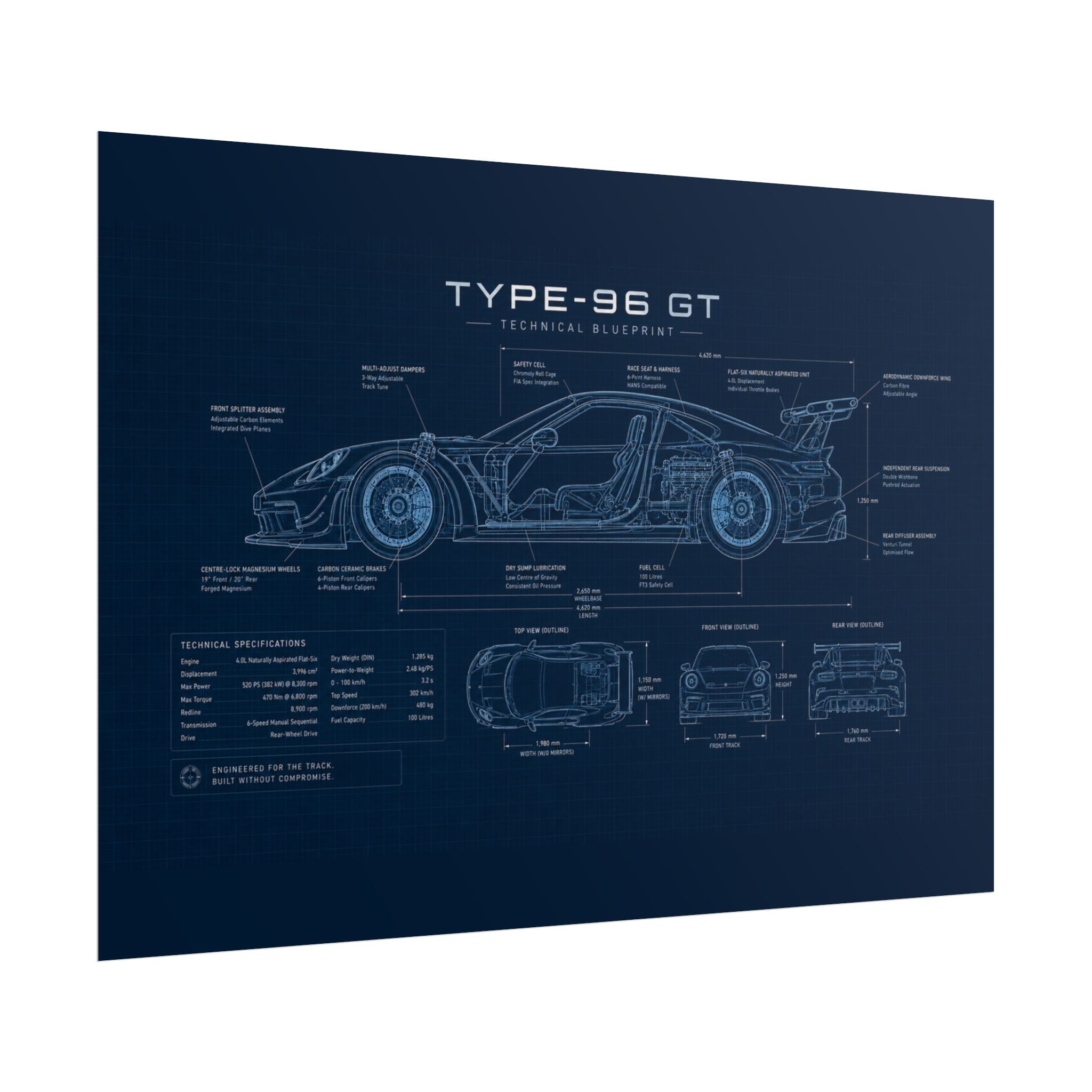 The German Perfectionist – Blueprint Poster
